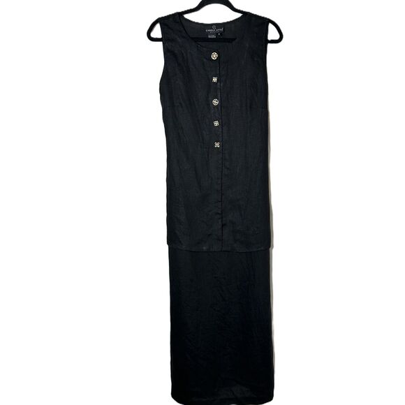 Carole Little Dresses & Skirts - Carole Little Dresses Vintage Langenlook Linen A-Line Midi Dress SZ 10 Faux Vest